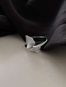 JOJELOO Teardrop Open Ring, Smooth Surface, Fashion Jewelry, Wedding/Engagement Ring, Romantic, Versatile, Gift For Friends - Silver - View 4