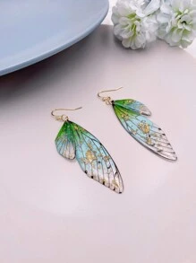 Bông tai hình giọt nước bằng lá vàng - Nhiều màu - Xem 2