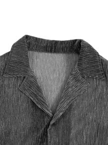 GENTILAND Loose Men's Semi-Sheer Mesh Long Sleeve Casual Shirt - Silver - View 3