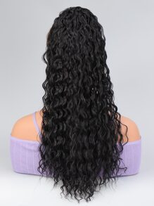 Phần mở rộng tóc tổng hợp kiểu đuôi ngựa dài xoăn - màu đen - Xem 1
