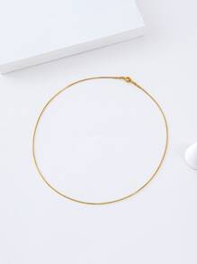 Minimalist Metal Necklace - Yellow Gold - View 1