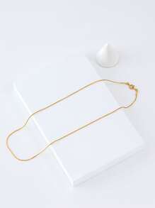 Minimalist Metal Necklace - Yellow Gold - View 2