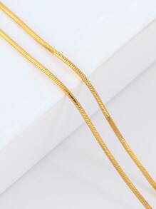 Minimalist Metal Necklace - Yellow Gold - View 3