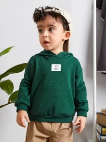 SHEIN Áo nỉ có họa tiết vá cho bé trai - Màu xanh lá cây đậm - Xem 6