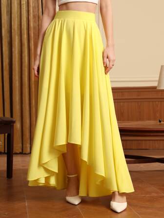 Francesca Lazzari Jupe élégante asymétrique taille haute, style bohème, pour l'été, les vacances, la plage, les festivals, Ibiza