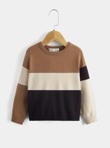 SHEIN Áo len cho bé trai tập đi Khối Màu Giải trí - Nhiều màu - Xem 1