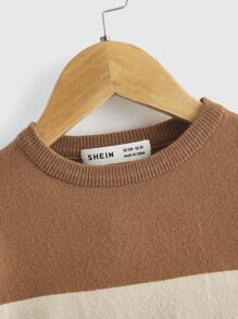 SHEIN Áo len cho bé trai tập đi Khối Màu Giải trí - Nhiều màu - Xem 3