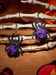 Halloween Spider Drop Earrings - Multicolor - View 5
