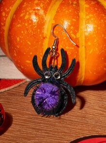 Halloween Spider Drop Earrings - Multicolor - View 2
