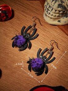 Halloween Spider Drop Earrings - Multicolor - View 3