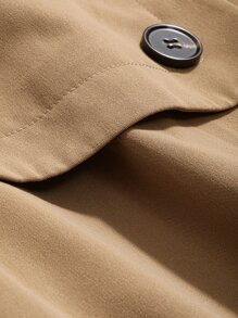 DAZY Abrigo de trinchera con mangas raglán y bolsillos en diagonal, para otoño e invierno - Caqui - Ver 8