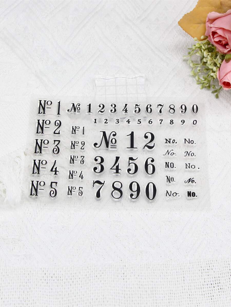 1入組數字設計郵票 - 無色 - 查看 1