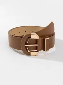 Letter Buckle Belt Summer, School Fall, Autumn, Halloween - Brown - View 1