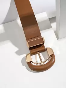 Letter Buckle Belt Summer, School Fall, Autumn, Halloween - Brown - View 3