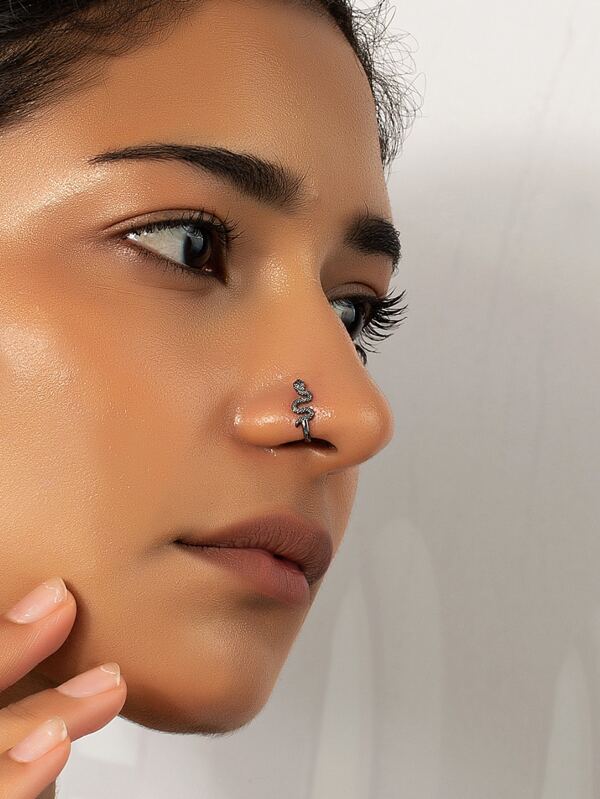Snake Decor Nose Cuff SHEIN USA