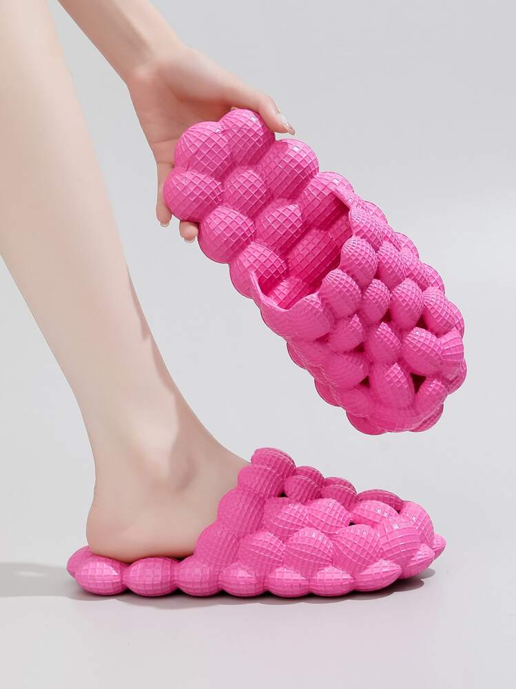 Women Lightweight EVA Clog Slides - Soft, Non-Slip, Closed-Toe, Solid Color, All-Season Indoor & Outdoor Slippers With EVA Insole And Upper Material For Casual Wear - Hot Pink - View 3