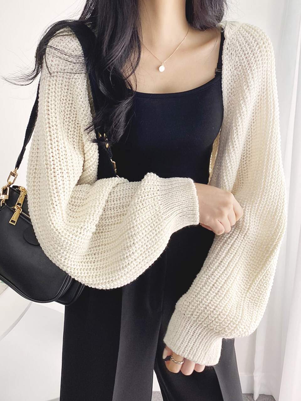 Batwing Sleeve Ribbed Knit Duster Cardigan,Long Sleeve Tops