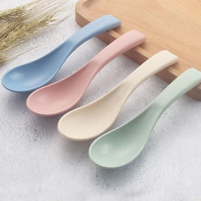 4pcs Mixed Color Spoon, Nordic PP Dinner Spoon For Dinner Table, Kitchen, Christmas Gift