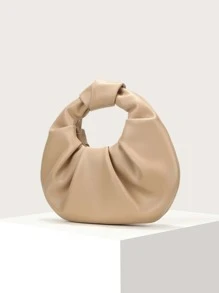 Knot Detail Ruched Bag - Khaki - View 2