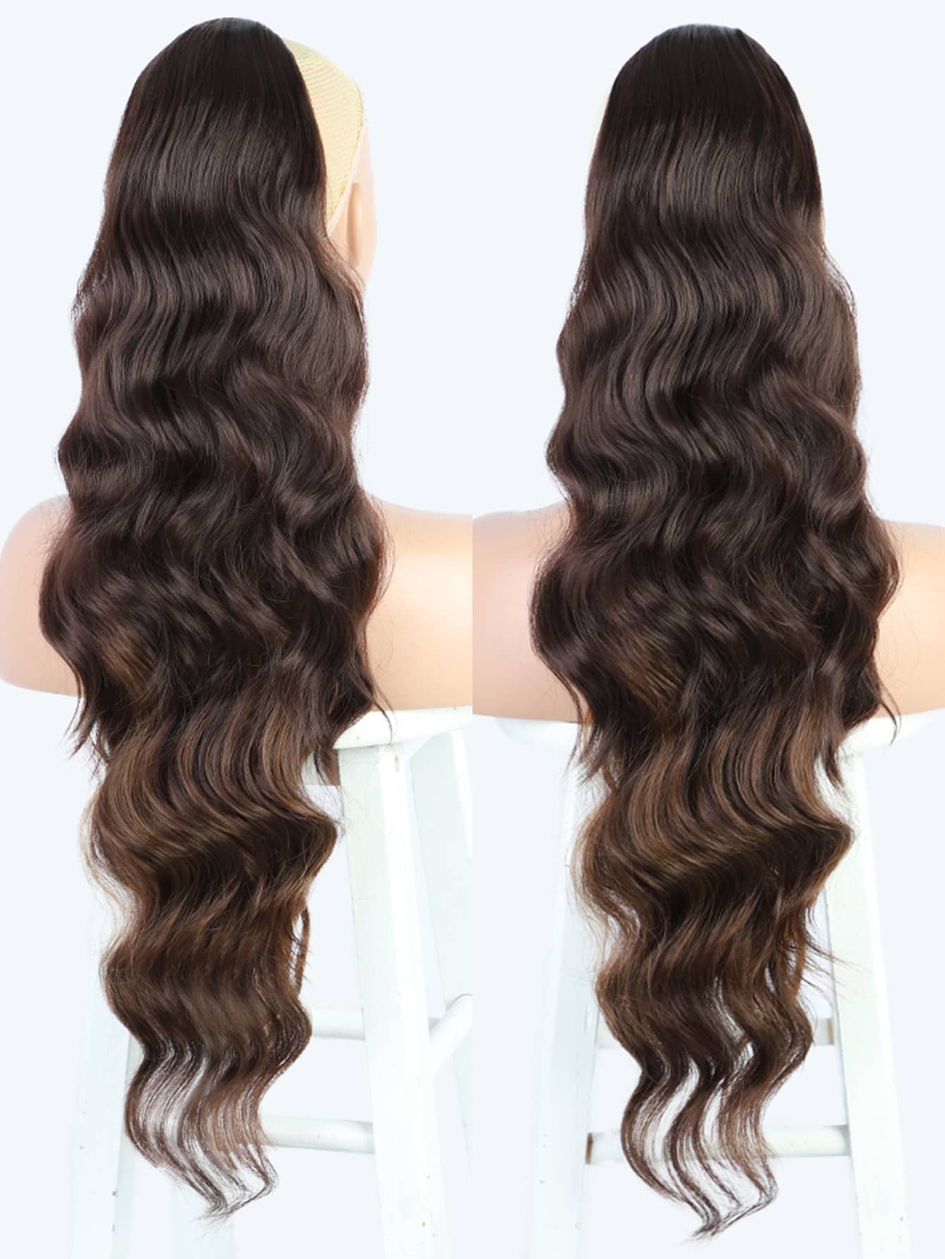 1Pc Dây Rút Nối Dài Tóc Đuôi Ngựa Tổng Hợp Thân Dài Lượn Sóng Nối Dài Tóc Đuôi Ngựa Cho Nữ Đuôi Ngựa Kẹp Tóc Trong 24 Inch Bộ Tóc Giả Lông Tơ Để Sử Dụng Hàng Ngày - Nhiều màu - Xem 1