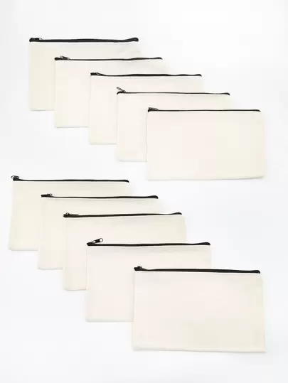 10 قطع علبة أقلام بسيطة للعودة إلى المدرسة، لوازم مدرسية، كيس أقلام، حقيبة مدرسية، قرطاسية