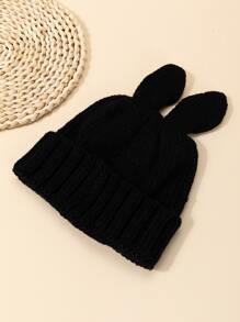 Niños Gorro con dibujos animados con diseño de oreja - Negro - Ver 2