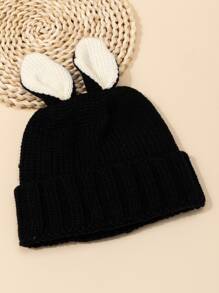 Niños Gorro con dibujos animados con diseño de oreja - Negro - Ver 4