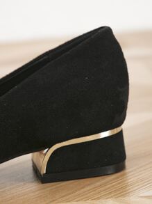 Fall/Winter Women's Black Faux Suedette Flats, Elegant Bow Decor Point Toe Flats Valentines