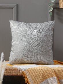 Miater Silver Lurex Jacquard Decorative Pillow Case With Wavy Pattern For Living Room Sofa - Grey - View 4