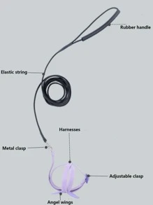 1pc Parrot Flying Harness Leash Set, Super Light Bird Leash For Training And Walking - Multicolor - View 3