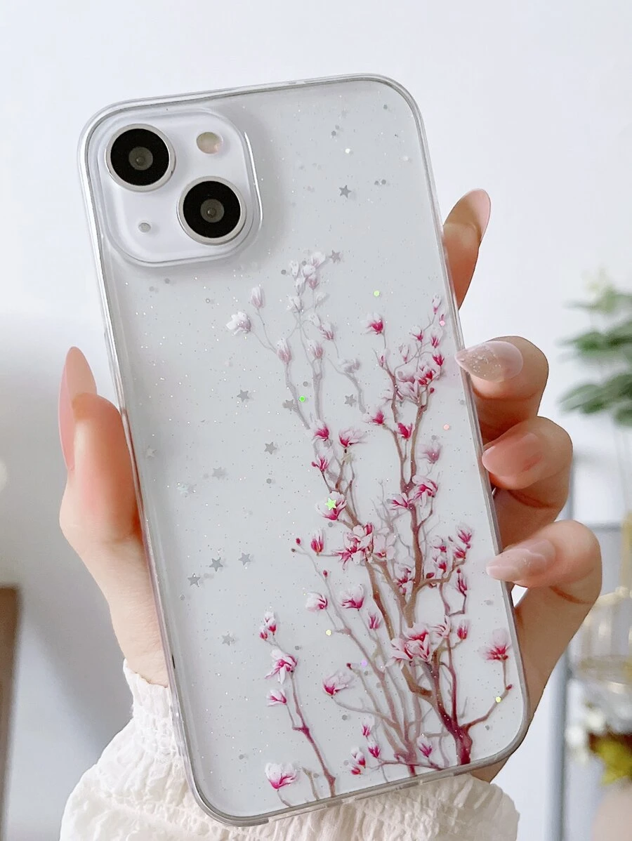 Floral Clear Phone Case - Multicolor - View 1