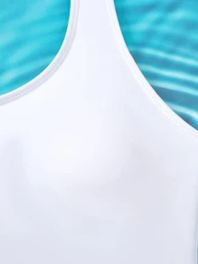 SHEIN Swim 隨機花朵印花鏤空連體泳衣 - 白色 - 查看 4