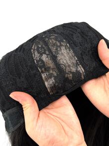 tóc giả tổng hợp dài thẳng có mái - màu đen - Xem 9