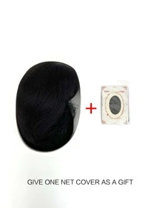 tóc giả tổng hợp dài thẳng có mái - màu đen - Xem 11