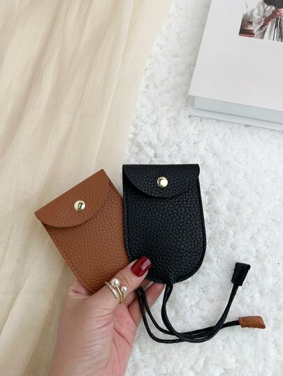 2pcs Litchi Embossed Snap Button Key Case Car Holder Case BLACK FRIDAY Gift Bag Present