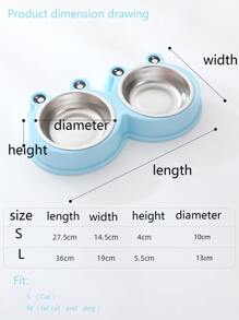 Frog Design Pet Double Bowl - Baby Blue - View 3