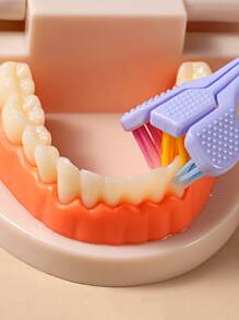 1pc Random Color Toothbrush, 3 Side Soft Toothbrush, For Oral Care Home Bathroom Decor Fall Decor Back To School - Multicolor - View 2