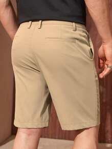 Manfinity Mode Men Slant Pocket Bermuda Shorts - Khaki - View 2