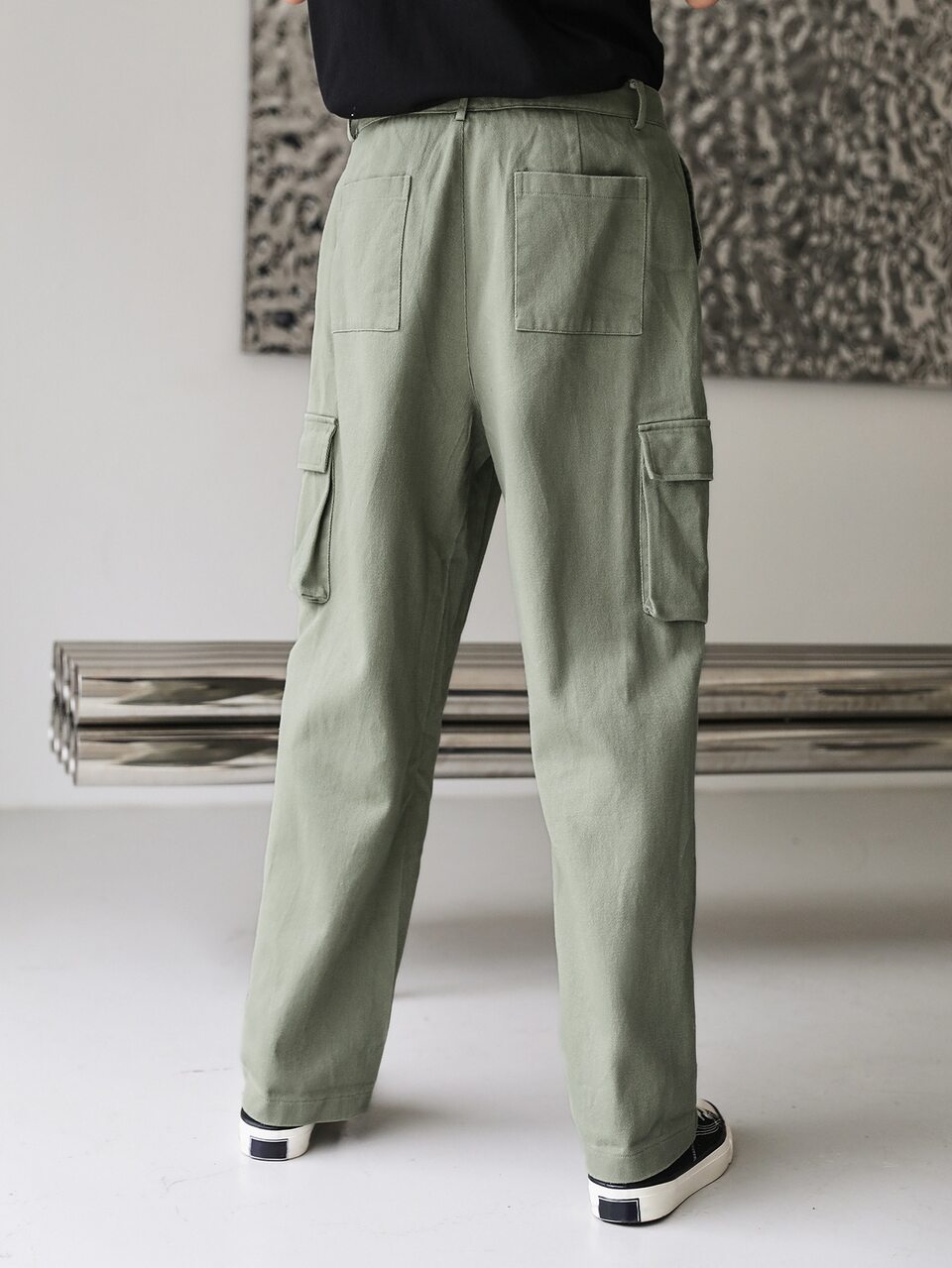 Men Flap Pocket Side Cargo Pants Men Joggers