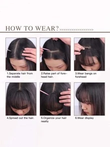 Fringe Bangs Synthetic Hair Extensions Bangs 5 Inch Two Clips Short Straight Hair Wig Bangs Hair Extensions-Black - Black - View 6