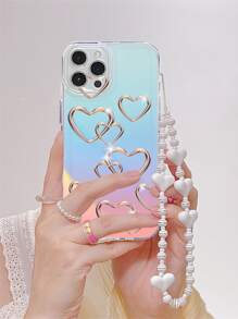 二合一心形图案手机壳，带挂绳，国际版，非国内版 - 彩色 - 查看 1