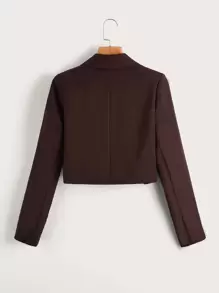 Muchica 西裝領單釦短版西裝 - 咖啡棕 - 查看 2