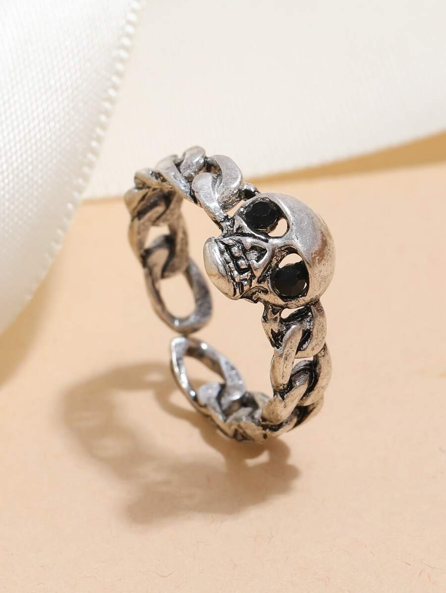 Vòng cổ trang trí hộp sọ - Màu Bạc Cổ - Xem 1