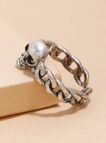 Vòng cổ trang trí hộp sọ - Màu Bạc Cổ - Xem 2