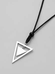 Fashionable and Popular Men Triangle Charm Necklace Stainless Steel for Jewelry Gift and for a Stylish Look