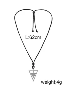 Fashionable and Popular Men Triangle Charm Necklace Stainless Steel for Jewelry Gift and for a Stylish Look