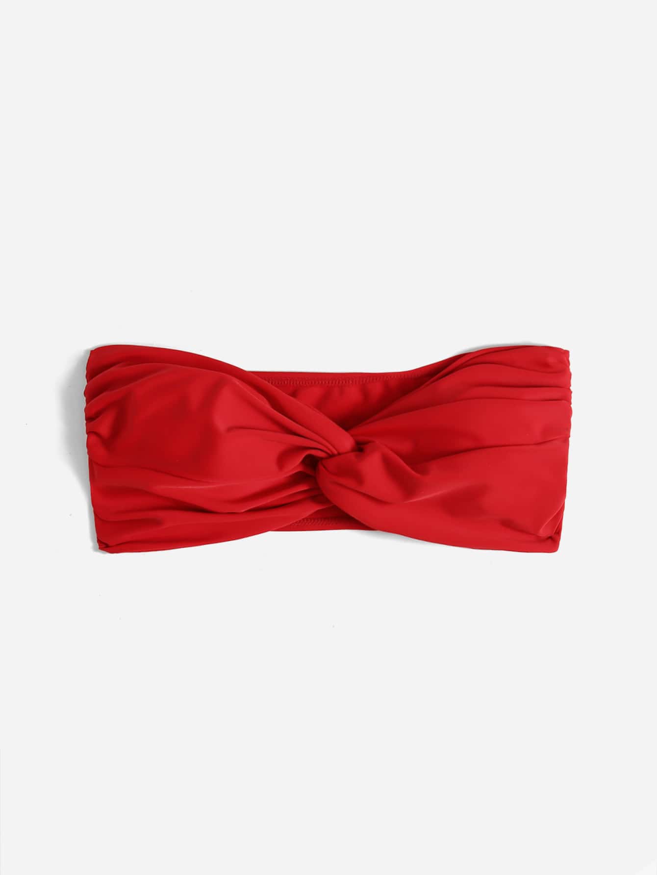 Summer Beach Solid Twist Bikini Top
