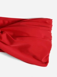 Swim Basics 素色扭結比基尼泳裝上衣