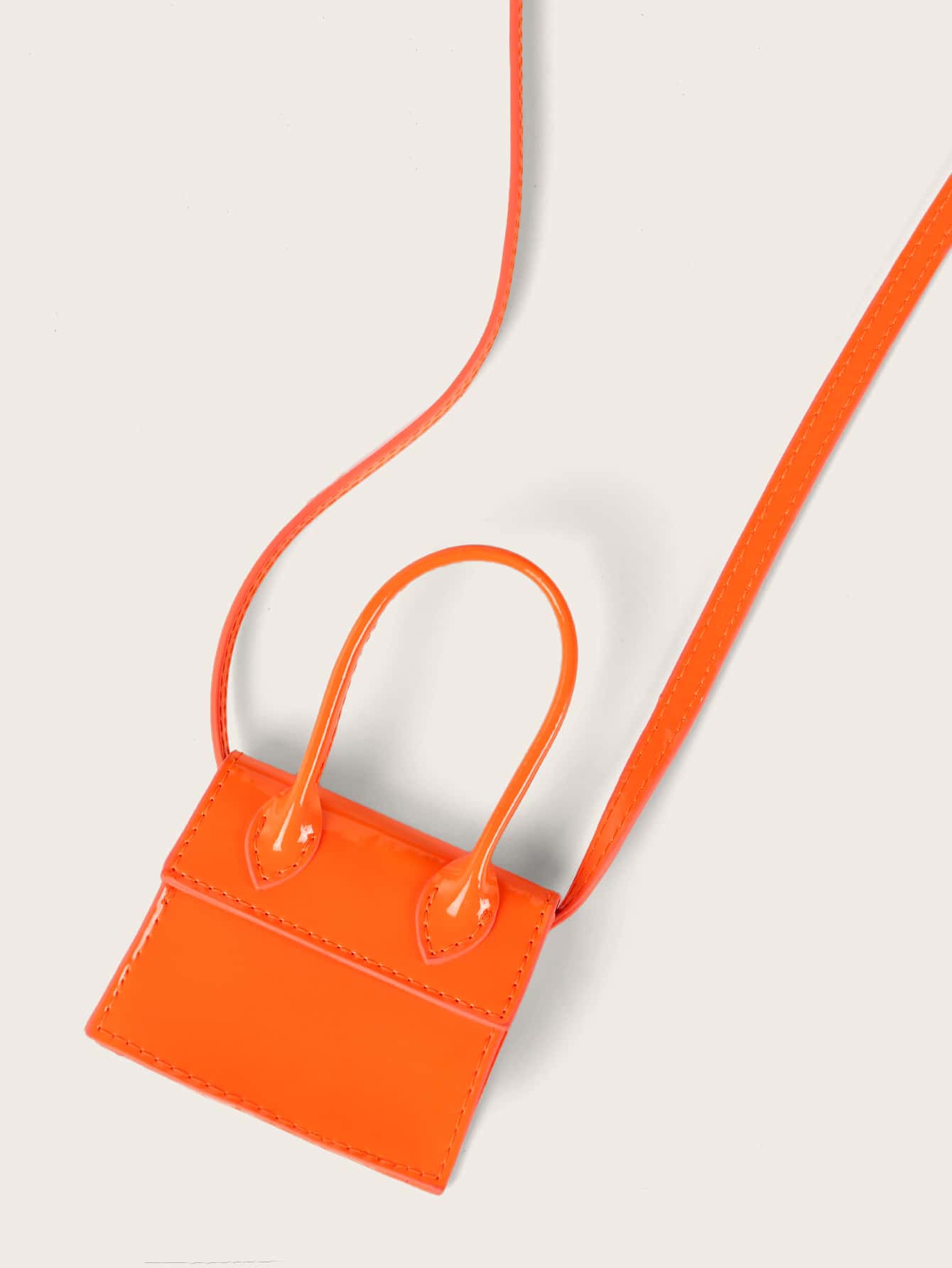 Mini Neon Orange Satchel Bag - Orange - View 1