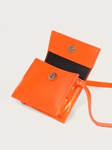 Mini Neon Orange Satchel Bag - Orange - View 5